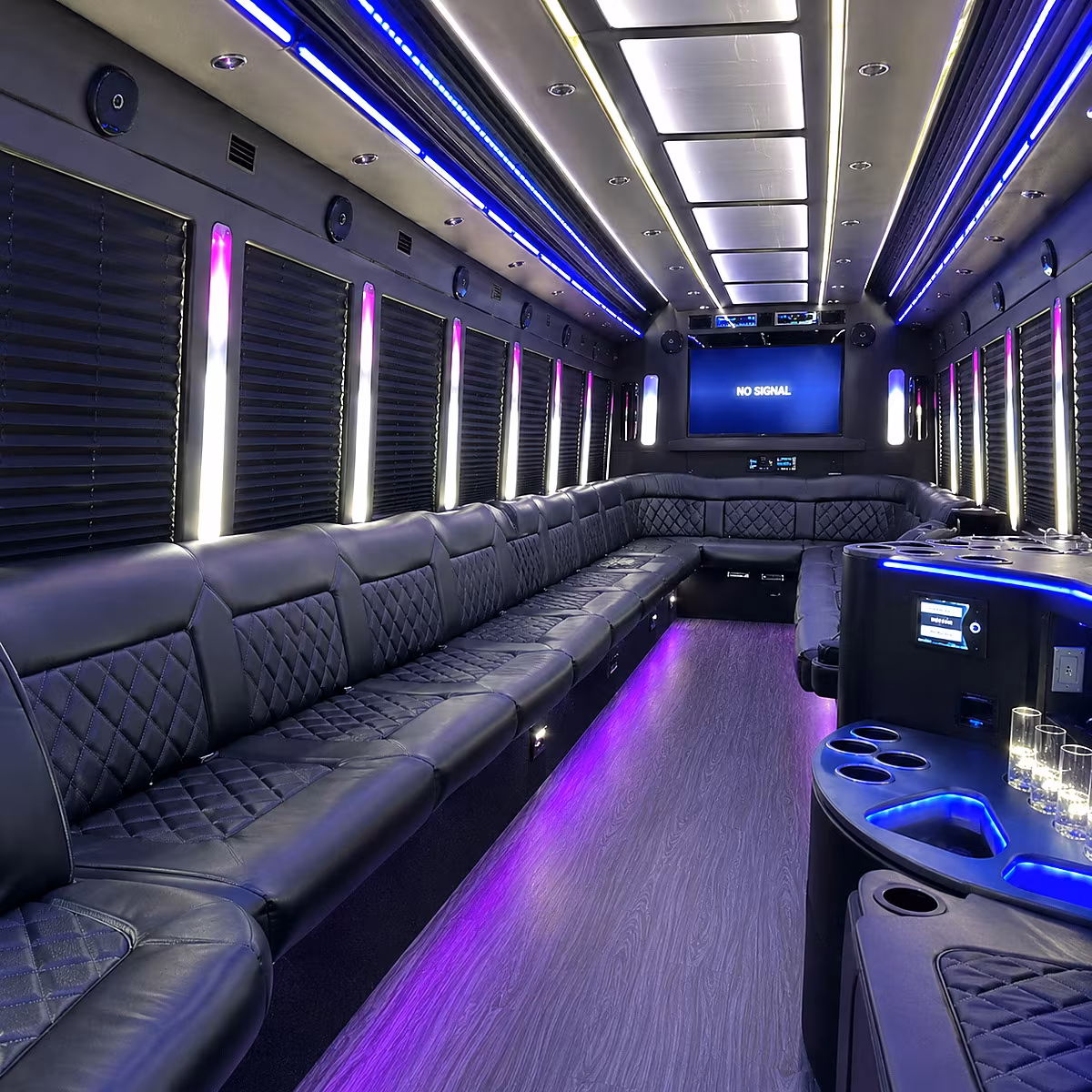 Berkeley Prom & Homecoming Transportation party bus interior