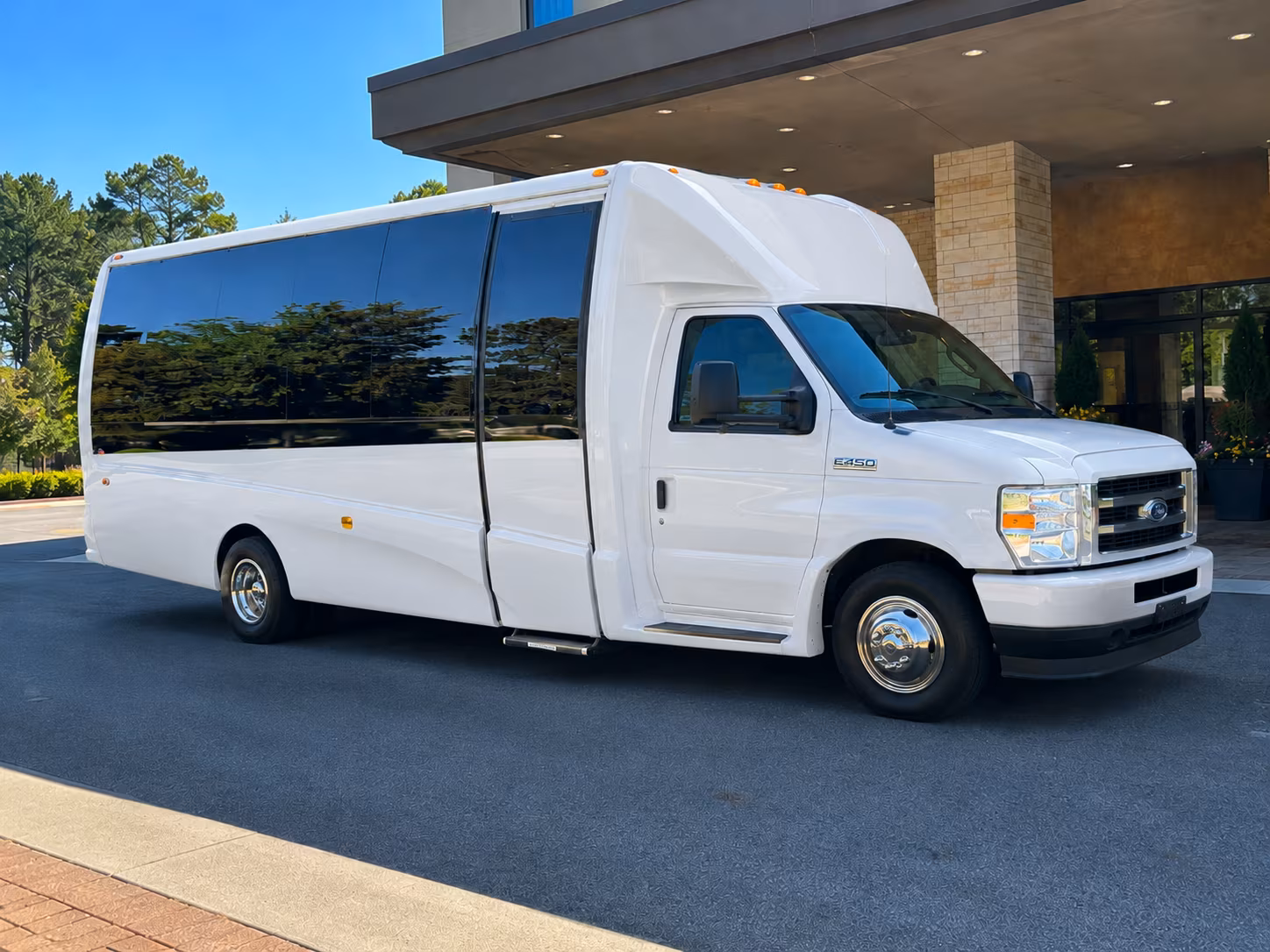 Berkeley School Event Transportation party bus exterior