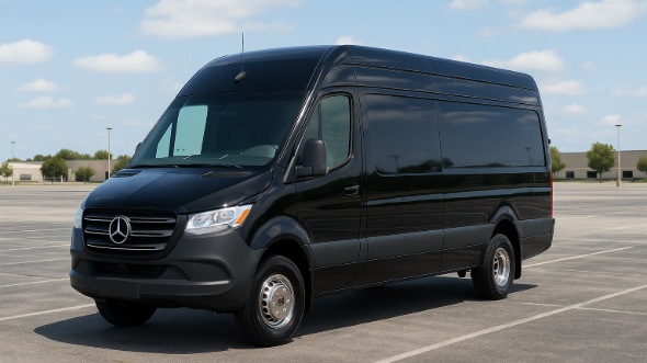 Exterior of Charter Bus Company Walnut Creek's 14 Passenger Sprinter Limousine in Walnut Creek