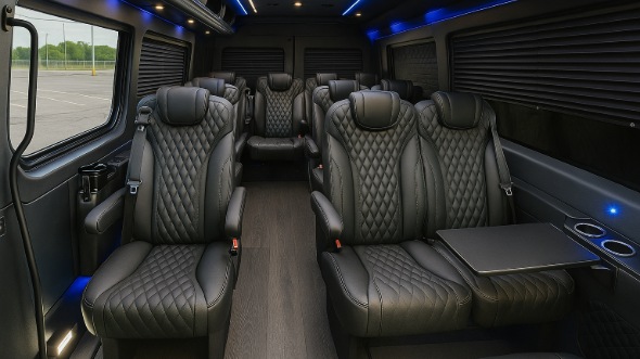 Interior of Charter Bus Company Berkeley's 15 Passenger Minibus in Berkeley