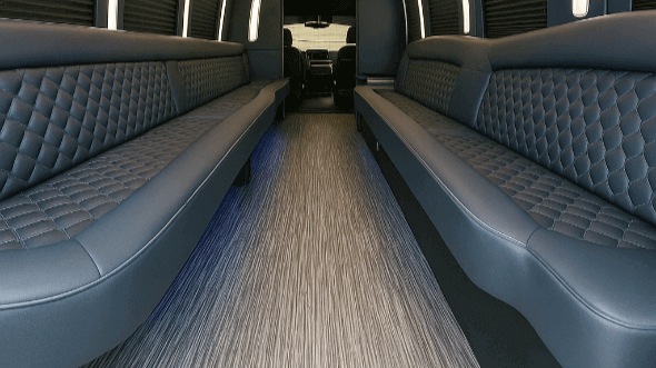 Interior of Charter Bus Company San Francisco's 25 Passenger Party Bus in San Francisco
