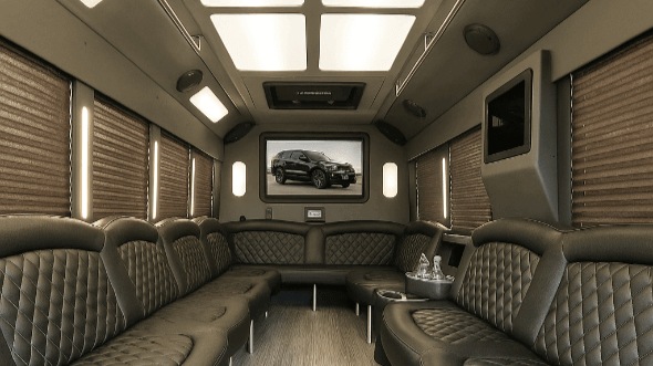 Interior of Berkeley Party Bus Company's 28 Passenger Party Bus in Berkeley