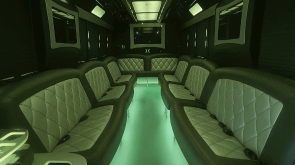 Interior of Charter Bus Company Concord's 28 Passenger Party Bus in Concord