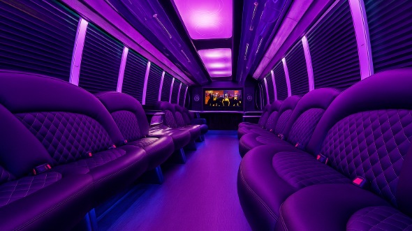 Interior of Charter Bus Company Oakland's 28 Passenger Party Bus in Oakland