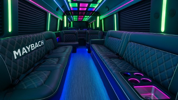 Interior of Charter Bus Company Vallejo's 28 Passenger Party Bus in Vallejo