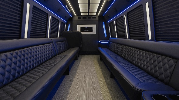 Interior of Charter Bus Company Vallejo's 30 Passenger Party Bus in Vallejo