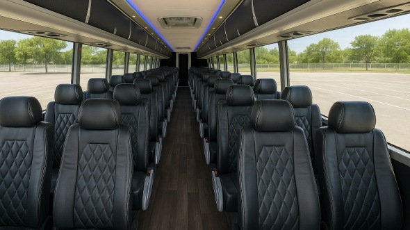 Interior of Charter Bus Company Berkeley's 45 Passenger Charter Bus in Berkeley