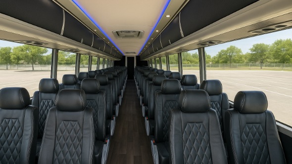 Interior of Charter Bus Company Berkeley's 54 Passenger Charter Bus in Berkeley